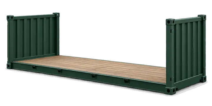 Illustration of a 20 feet flat rack container