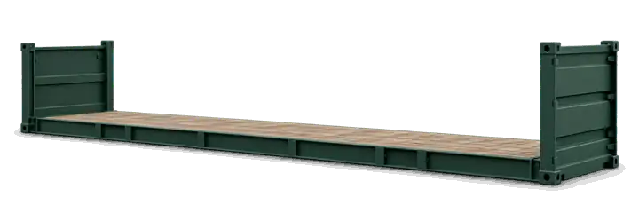 Illustration of a 40 feet flat rack container (40 fr)