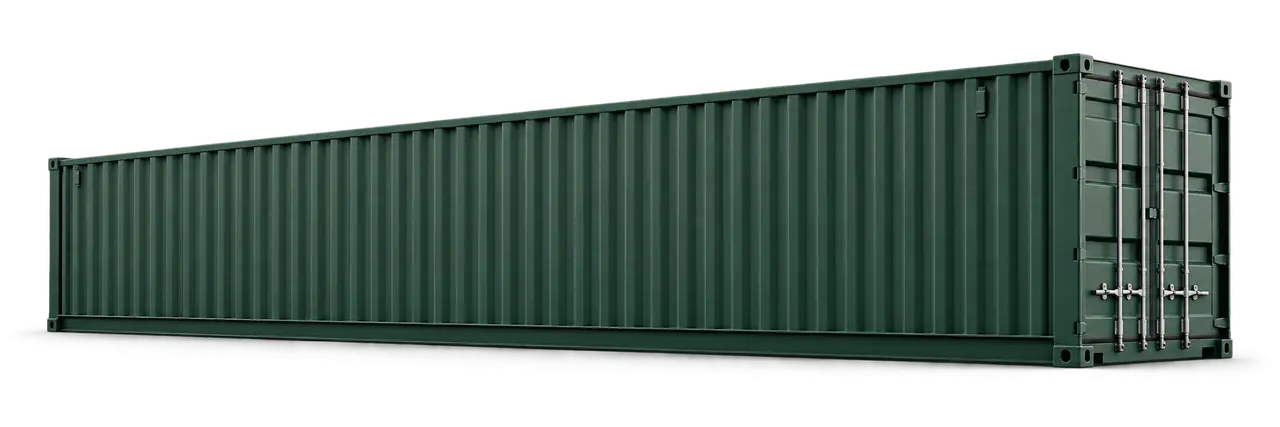 Illustration of a used 40 feet high cube container (40 hc)