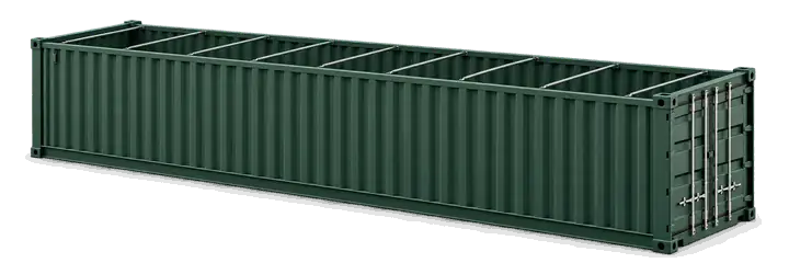 Illustration of a 40 feet open top container