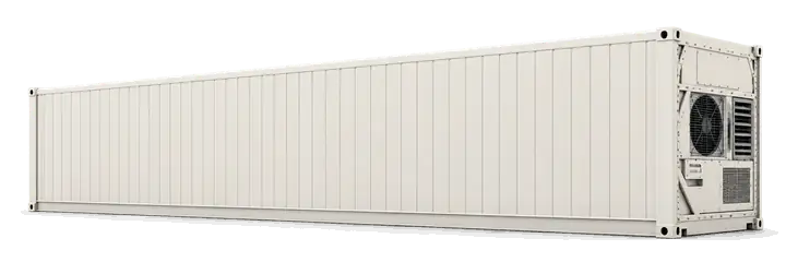 Illustration of a used 40 feet reefer container (high cube)